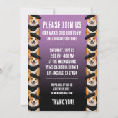 Invitation Chiens de Corgi Chic Cute Joyeux Anniversaire (Devant)