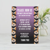 Invitation Chiens de Corgi Chic Cute Joyeux Anniversaire (Debout devant)