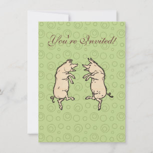 Invitation Chiens de danse antiques : Jig de pige Vintage fan