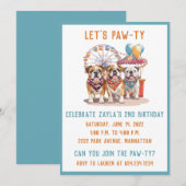 Invitation Chiens De Fête Anglais À Un Carnaval (Devant / Derrière)