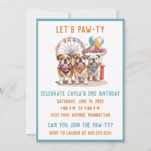 Invitation Chiens De Fête Anglais À Un Carnaval