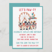 Invitation Chiens De Fête Anglais À Un Carnaval (Devant / Derrière)