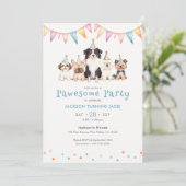 Invitation Chiens de fête formidables Photo d'anniversaire de (Debout devant)