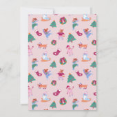 Invitation Chiens de fête Patinage sur glace Marine Fête de N (Dos)