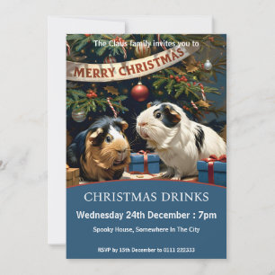 Invitation Chiens De Guinée Et Arbre De Noël