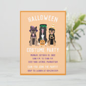 Invitation Chiens de la fête du costume d'Halloween (Debout devant)