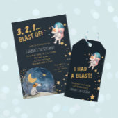 Invitation Chiens de l'espace mignon garçons troisième annive