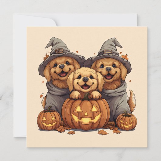 Invitation Chiens de l'Halloween Golden Retriever Jack-o'-lan (Devant)