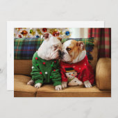 Invitation Chiens de Noël en pulls (Devant / Derrière)