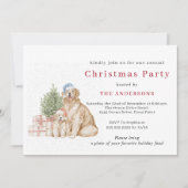 Invitation Chiens de Noël mignons fête de Noël (Devant)