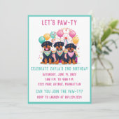 Invitation Chiens De Rottweiler D'Anniversaire À Un Carnaval (Debout devant)