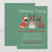 Invitation Chiens de taureaux français pawty (Devant / Derrière)