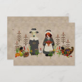 Invitation Chiens de Thanksgiving (Devant / Derrière)