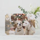 Invitation Chiens de vacances en amour Fête de Noël (Debout devant)