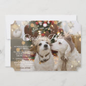 Invitation Chiens de vacances en amour Fête de Noël (Devant)