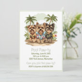 Invitation Chiens de Yorkshire Terrier Chemises hawaïennes (Debout devant)