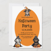 Invitation Chiens d'Halloween mignons (Devant)