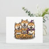 Invitation Chiens d'Halloween Shiba Inu (Debout devant)