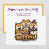 Invitation Chiens d'Halloween Shiba Inu (Devant / Derrière)