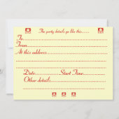 Invitation chiens jouant hiver neige scène fête de noël (Dos)