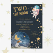 Invitation Chiens mignons sur la lune garçons Deuxième annive