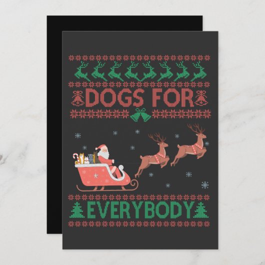 Invitation Chiens Pour Tout Le Monde Drôle Mauvais Chandail D (Devant / Derrière)