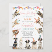 Invitation Chiens puppy Pawty Anniversaire (Devant)