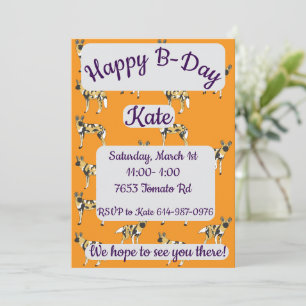 Invitation Chiens sauvages africains heureux anniversaire