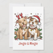 Invitation Chiens Taureau Jingle Et Mingle (Devant)