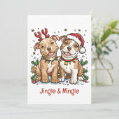 Invitation Chiens Taureau Jingle Et Mingle (Debout devant)