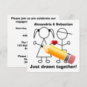 Invitation Chiffre couple de bâton avec la partie de (Devant / Derrière)