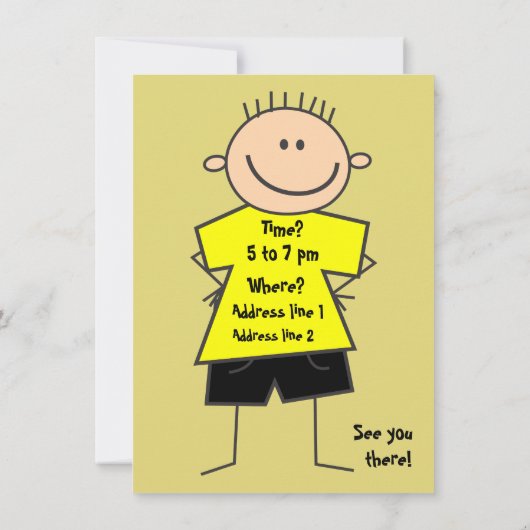 Invitation Chiffre d'anniversaire de la chatte garçon (Dos)