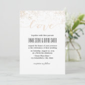 Invitation Chiffres Confetti moderne Script Love Mariage (Debout devant)