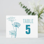 Invitation Chiffres de la table de mariage de fleurs graphiqu (Debout devant)