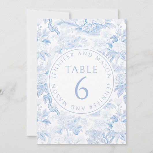 Invitation Chiffres de table mariage en porcelaine (Devant)