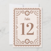 Invitation Chiffres de table Mariage Picado Papel Neutre Chic (Dos)