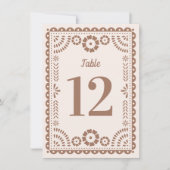 Invitation Chiffres de table Mariage Picado Papel Neutre Chic (Devant)