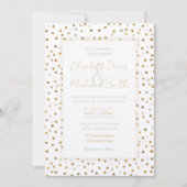 Invitation Chiffres d'or de fille Confetti Design blanc (Devant)
