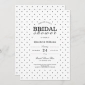 Invitation Chiffres pointus noir blanc Fête des mariées Invit (Devant / Derrière)