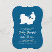 Invitation Chih Tzu Baby shower Chien Bleu Garçon (Devant / Derrière)