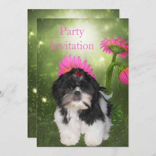 Invitation Chih Tzu Chien et Fleurs (Devant / Derrière)