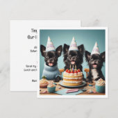 Invitation Chihuahua anniversaire fête, chihuahua (Devant / Derrière)