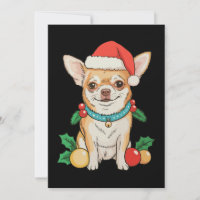 Chihuahua Chapeau de Père Noël Ornements de Noël X