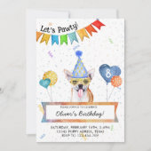 Invitation Chihuahua laisse Pawty Dog fête d'anniversaire (Devant)