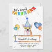 Invitation Chihuahua laisse Pawty Dog fête d'anniversaire (Devant)