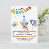 Invitation Chihuahua laisse Pawty Dog fête d'anniversaire (Debout devant)