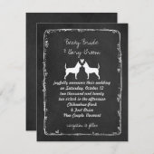 Invitation Chihuahuas Silhouettes Mariage (Devant / Derrière)