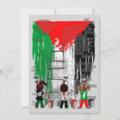 Invitation Children of Gaza Painting Palestine Flag  (Devant)