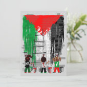 Invitation Children of Gaza Painting Palestine Flag  (Debout devant)