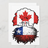 Invitation Chili Chilien Canada Drapeau des racines d'arbres (Devant / Derrière)